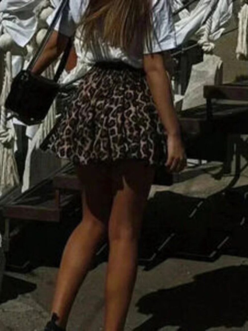Coffee Brown Casual Women's Leopard Print Mini Skirt